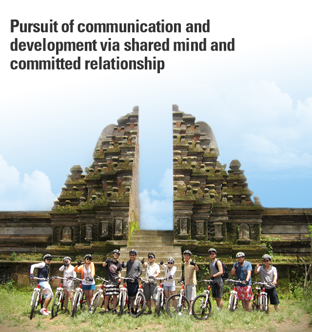 Pursuit of communication and development via shared mind and committed relationship.